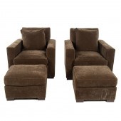 A PAIR HICKORY CHAIR UPHOLSTER