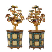 A PAIR JADE INLAID CLOISONNE E