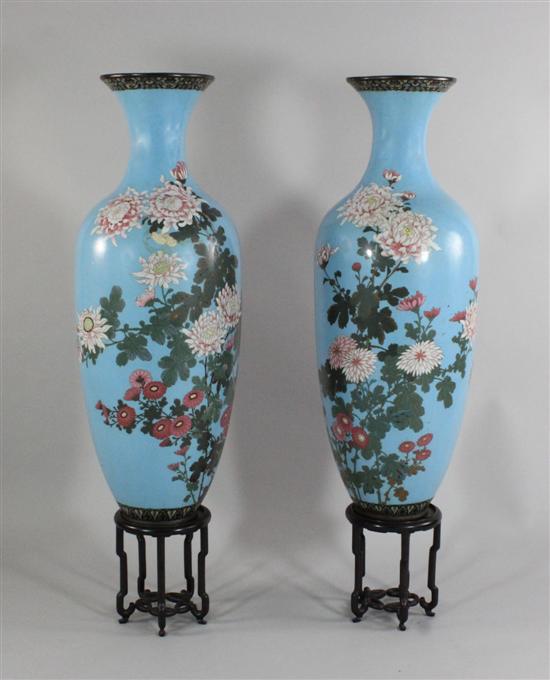 A pair large Japanese cloisonne