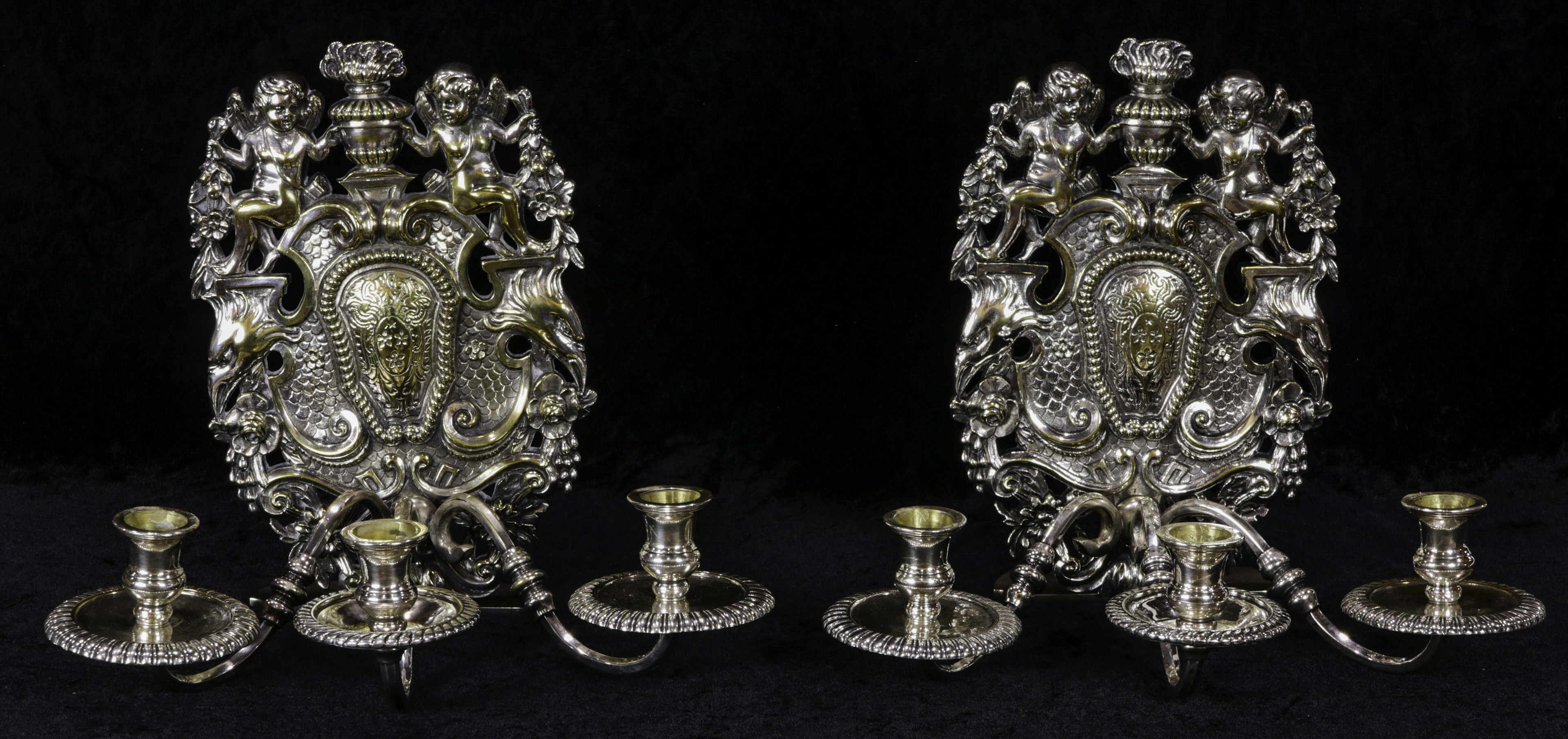 A PAIR LOUIS XV STYLE SILVER