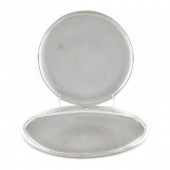 A PAIR MODERNIST STERLING ROUN