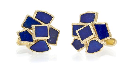 * A Pair of 14 Karat Yellow Gold