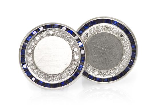 A Pair of 14 Karat White Gold