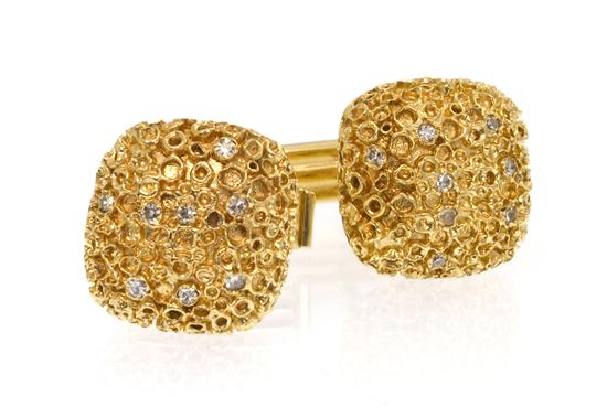 A Pair of 14 Karat Yellow Gold