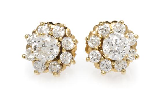A Pair of 14 Karat Yellow Gold