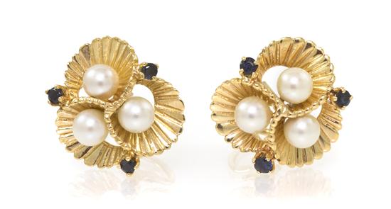 A Pair of 14 Karat Yellow Gold