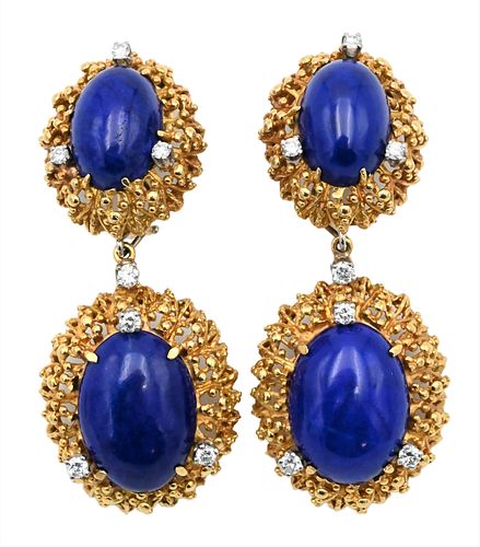 A PAIR OF 14 KARAT YELLOW GOLD