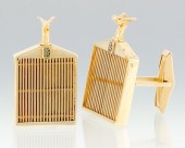 A Pair of 14k Gold Rolls Royce