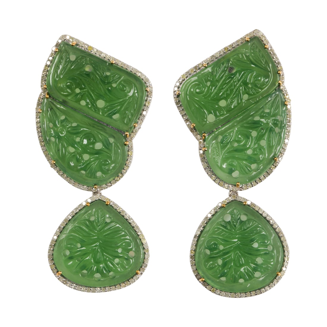 A PAIR OF 14K GOLD AND SILVER