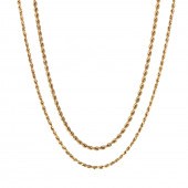 A PAIR OF 14K ROPE CHAIN NECKL