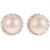 A PAIR OF 14K SOUTH SEA PEARL