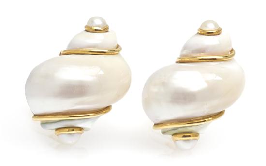 *A Pair of 18 Karat Yellow Gold