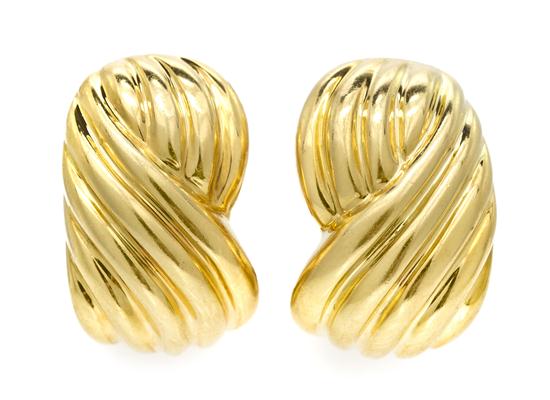 A Pair of 18 Karat Yellow Gold