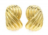 A Pair of 18 Karat Yellow Gold
