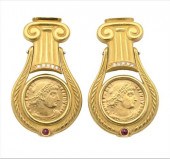 A PAIR OF 18 KARAT YELLOW GOLD