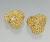 A Pair of 18k Gold and Diamond