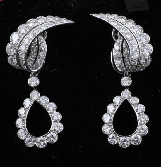 A pair of 1920's 18ct white gold