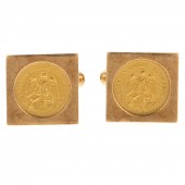 A PAIR OF 1945 2-1/2 PESOS CUF