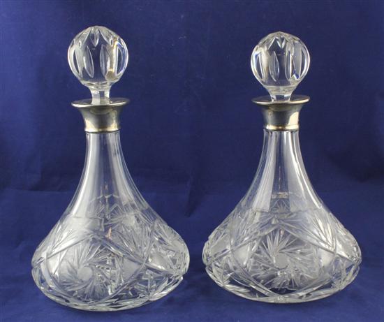 A pair of 1960's silver mounted cut
