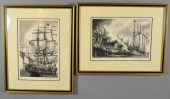 A PAIR OF 1976 SIGNED ETCHINGS
