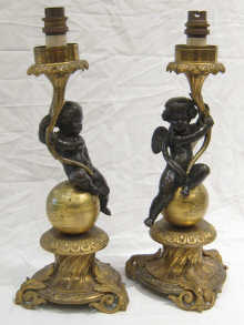 A pair of 19th. c. table lamps each
