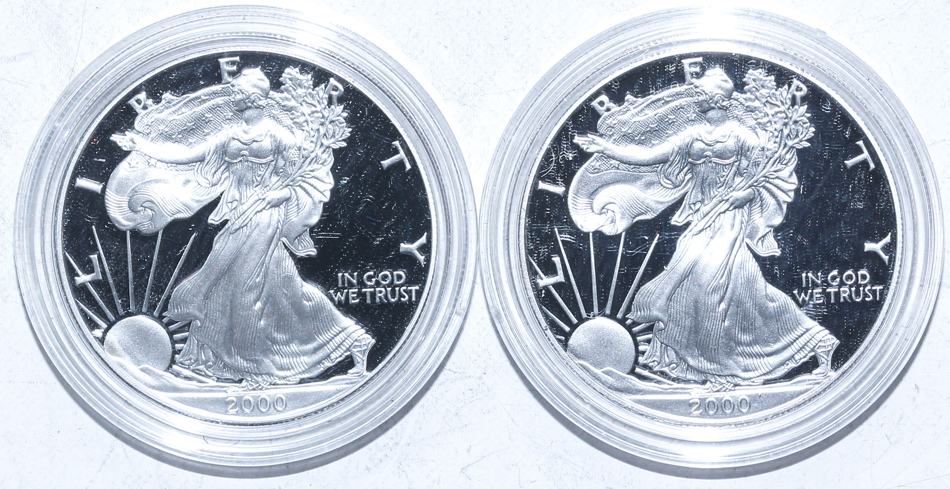 A PAIR OF 2000 PROOF SILVER