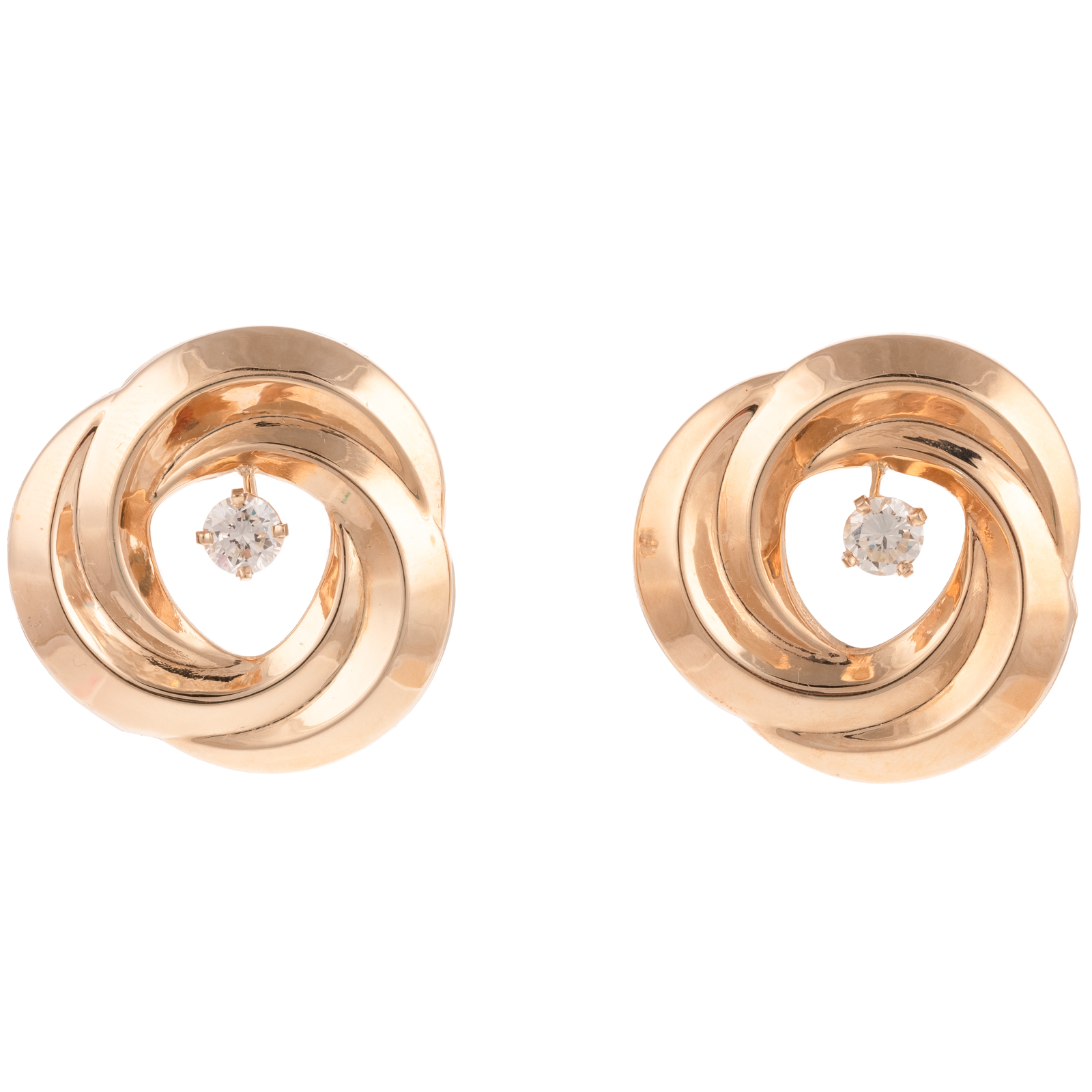 A PAIR OF .90 CTW DIAMOND STUDS &