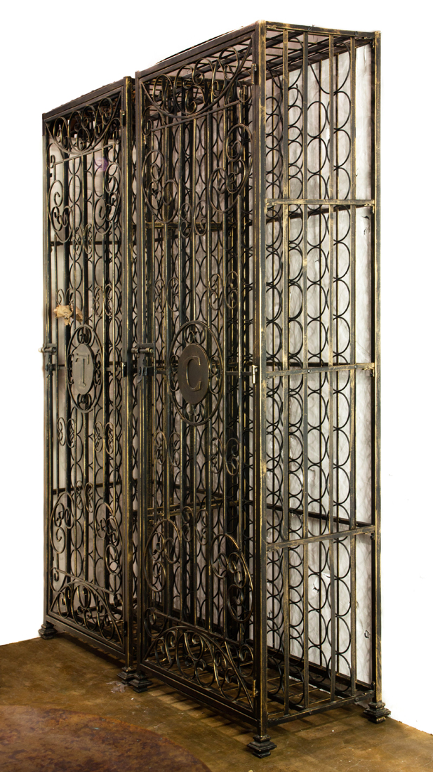 A PAIR OF 96 BOTTLE STEEL WINE SAFE