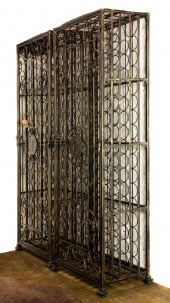 A PAIR OF 96 BOTTLE STEEL WINE