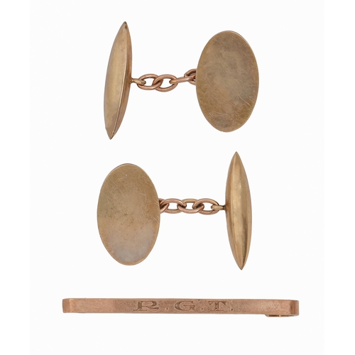 A pair of 9ct gold cufflinks,