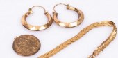 A pair of 9ct yellow gold ear