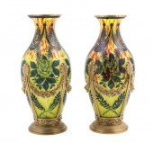 *A Pair of Abel Combe Glass Va