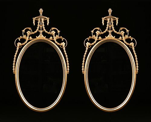 A PAIR OF ADAM STYLE PARCEL AND
