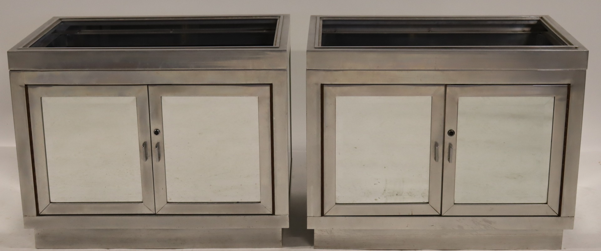 A PAIR OF ALAN MOSS MIRRORED