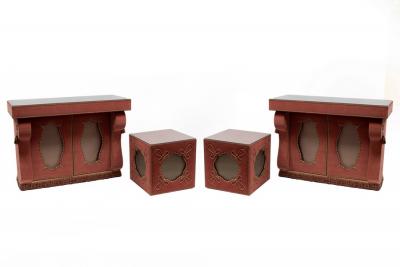A pair of Alcantara console