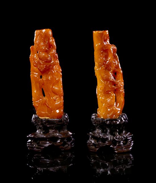 *A Pair of Amber Handles each in