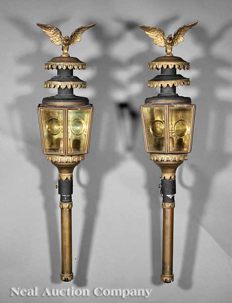A Pair of American Brass Carriage