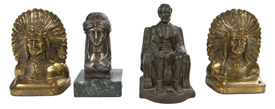 A Pair of American Brass Bookends