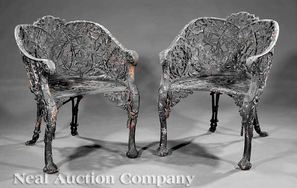 A Pair of American Cast Iron Garden