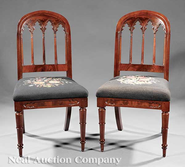A Pair of American Gothic Carved