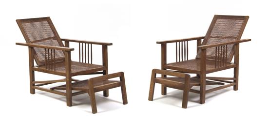 A Pair of American Oak Morris