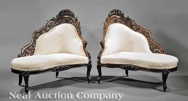 A Pair of American Rococo Carved