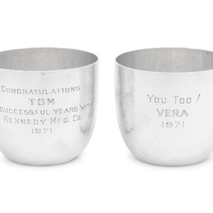 A Pair of American Silver Beakers