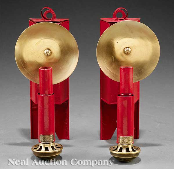 A Pair of American Tole and Gilt