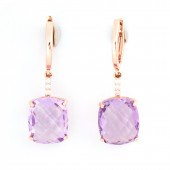 A PAIR OF AMETHYST, DIAMOND AN