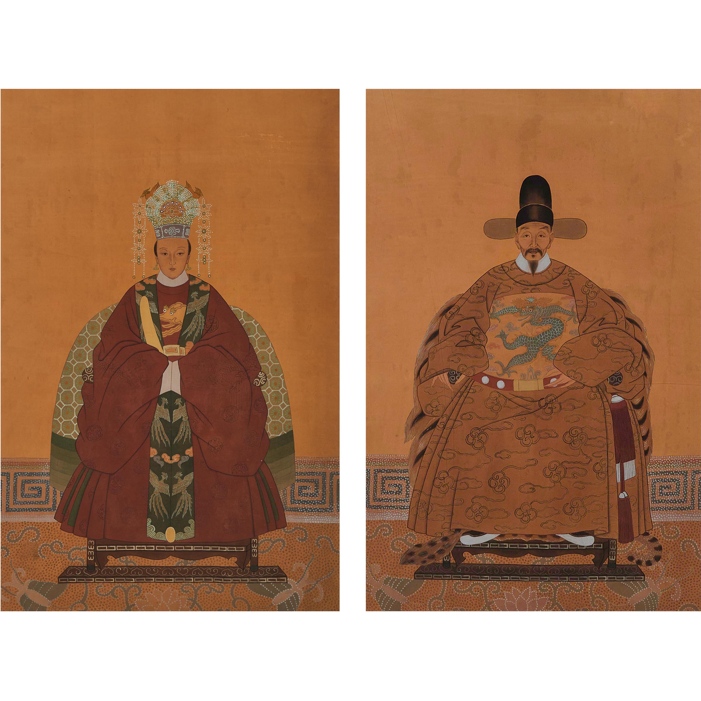 A Pair of Ancestor Portraits,