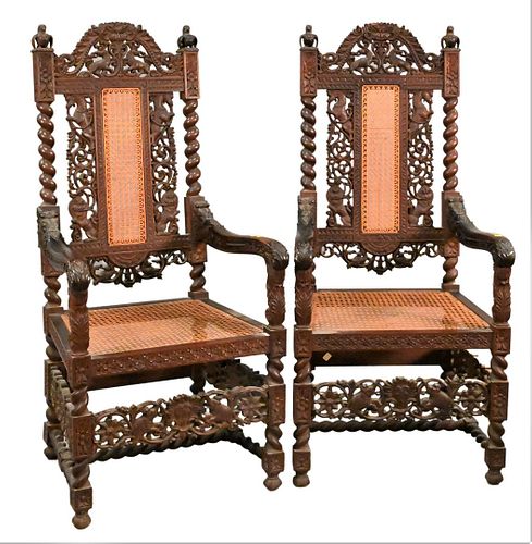 A PAIR OF ANGLO INDIAN CARVED