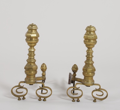A Pair of Antique Brass and Iron