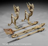 A Pair of Antique Brass Griffi