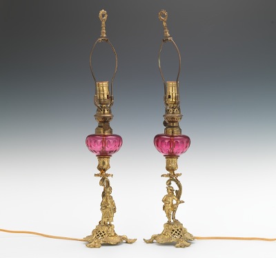 A Pair of Antique Gilt Metal and